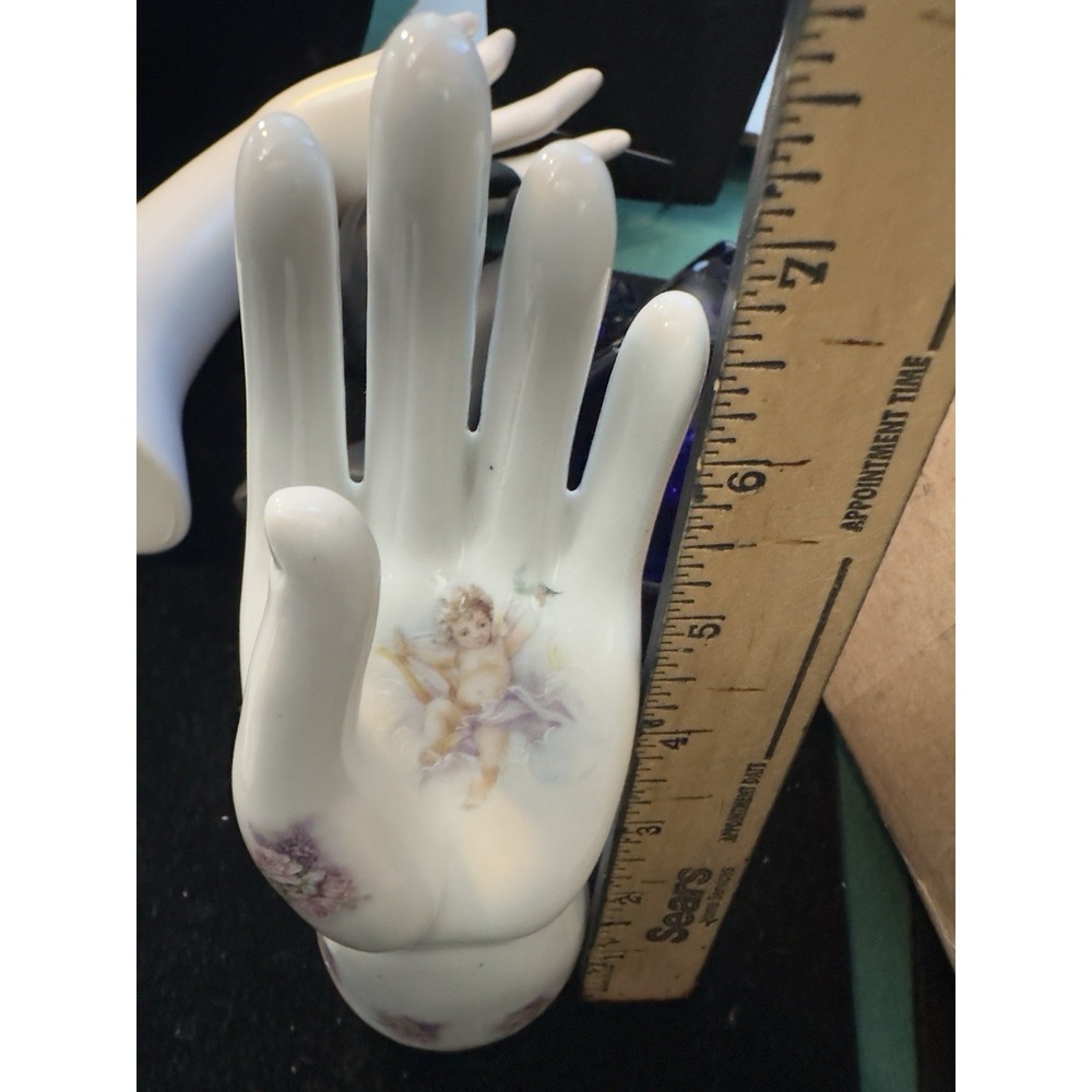 Jewelry Ring Display Hands Ceramic Porcelain Holder Lot Of 4 Mannequin - Picture 7 of 14
